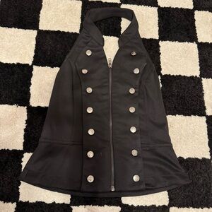 Urban Groove Black Halter Vest with Silver Buttons Size MC